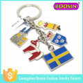 Wholesale Promotional Gift Cheap Fashion Custom Metal Flag Keychain